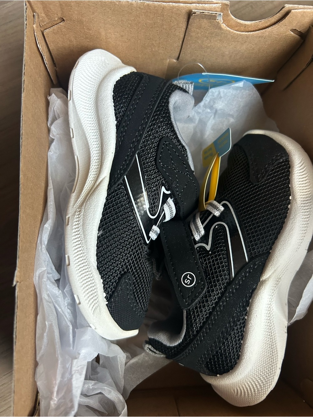 Stride Rite Black and White Mesh Toddler Sneakers